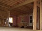 inside 1st floor 2 story Addition to home in barn our framing before drywall